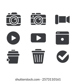 Set of popular logo icons. Modern flat icon.