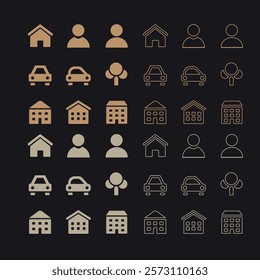 Set of popular logo icons. Modern flat icon.