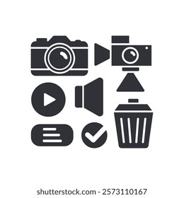 Set of popular logo icons. Modern flat icon.