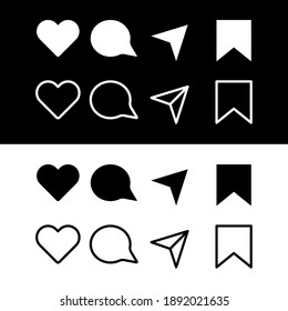 Set of popular message, sending, mark and like vector isolated icons
Instagram Facebook icons