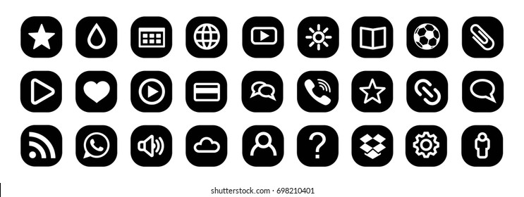 Set of Popular Social Media Logos Vector Web Icon