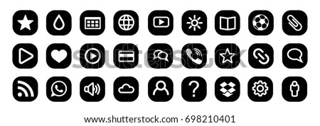 Set of Popular Social Media Logos Vector Web Icon