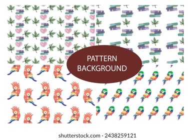 set of popular trend animal pattern background design. textile pr fabric