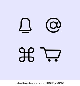 Conjunto de iconos populares de la web - notificación, al firmar, cesta, control