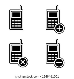 set of portable radio icon. Element of phone for mobile concept and web apps icon. Glyph, flat icon for website design and development, app development