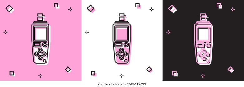 Set Portable sensor icon isolated on pink and white, black background.  Vector Illustration