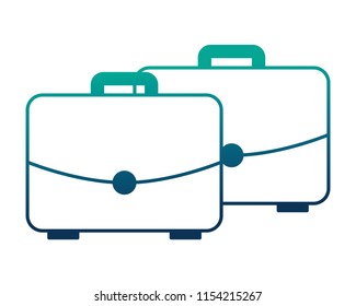 set of portfolio briefcase isolated icon