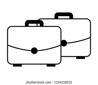 set of portfolio briefcase isolated icon