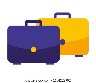 set of portfolio briefcase isolated icon