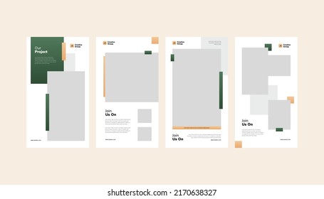 Set of portofolio photobook roll up standee banner for poster flyer and social media story template