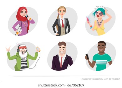 A set of portraits in Cartoon style