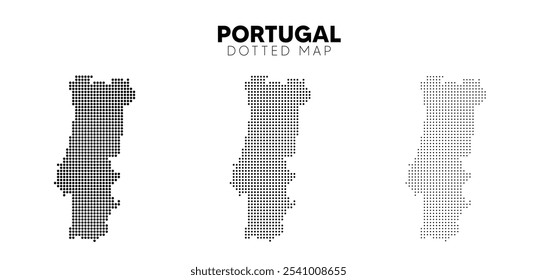 gepunktete Karte Portugals auf weißem, isoliertem Vektor