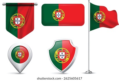 Conjunto de Sinalizadores Portugueses em Diferentes Formas e Estilos
