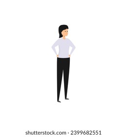 set of poses of adults in black pants white