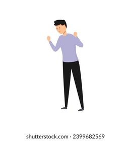 set of poses of adults in black pants pants