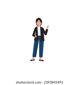 set of poses of beautiful women in neat clothes teacher