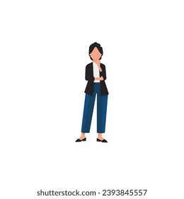 set of poses of beautiful women in neat clothes design