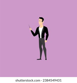 set of poses of office people in black clothes professional