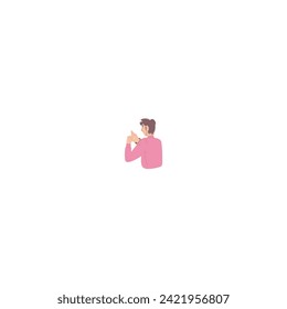 set of poses of people in pink clothes adult