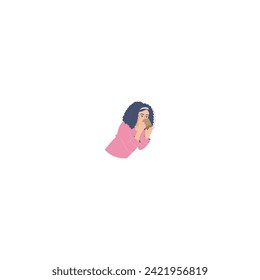 set of poses of people in pink clothes adult