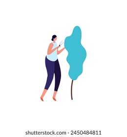 set of poses of people playing with cellphones person