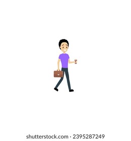 set of poses of people in purple clothes hand