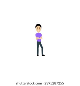 set of poses of people in purple clothes collection