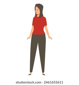 conjunto de poses de personas de pie en la ilustración de ropa roja