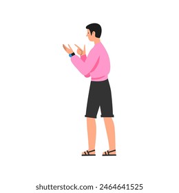 set of poses of people standing in red clothes pose