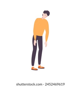 set of poses of people wearing orange clothes adult