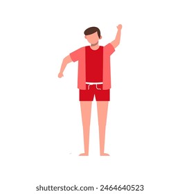 set of poses of people wearing pink clothes relaxing people