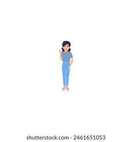 set of poses of a person with a stomach ache woman