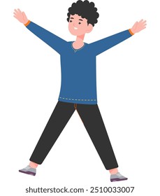 set of poses of relaxed people in pink clothes young