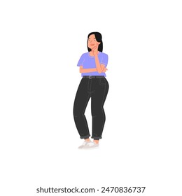 set of poses of women dancing woman