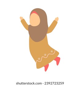 set of poses of women with hijabs and very beautiful person