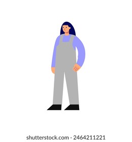 set of poses of women in purple clothes set