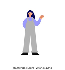 set of poses of women in purple clothes set