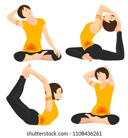 Set poses yoga girl asana