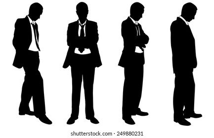 set of posing businesspeople