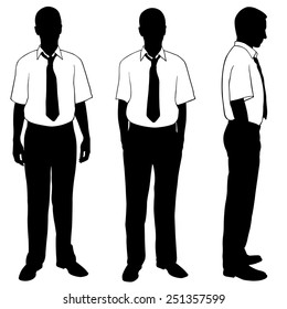 set of posing people with shirt and tie