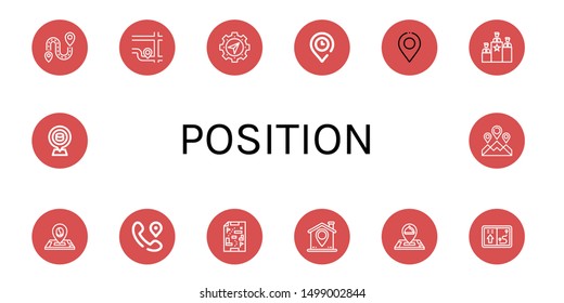 Set of position icons such as Destination, Location, Navigator, Rank, Maps, Placeholder , position