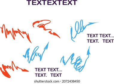 Set of  Positive and negative feedback arrows with copy space. Color scheme for arrows and text in Orange Frosting scheme style. Vector. Spring or spiral arrows. 