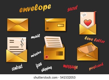 set of post envelopes