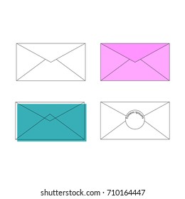 Set of post envelopes with place for text. Vector illustration
