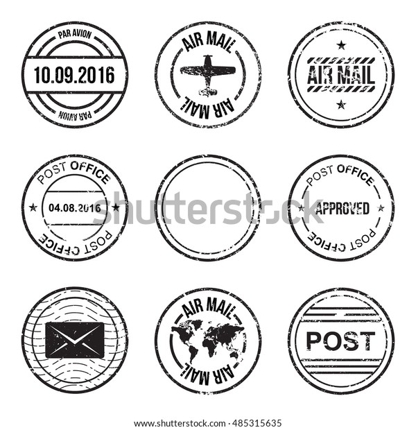 Set Post Mark Stamps Vector Illustration Stock Vector (Royalty Free ...