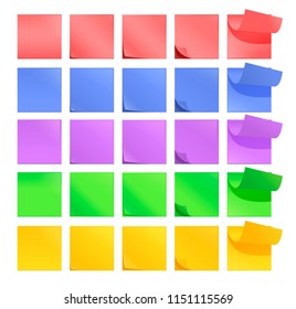Set of post note stickers