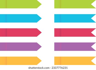 Set of post note stickers arrow with shadow. Vector ilustration.