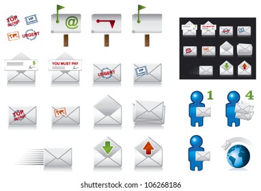 set of post and office icons