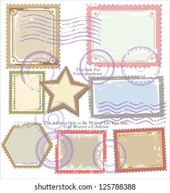 Set of post stamp symbols