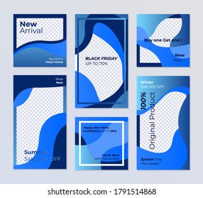 Set of post template social media.